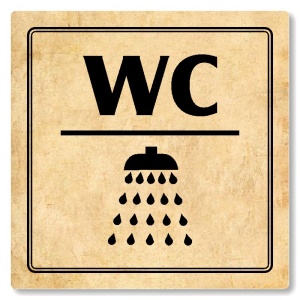 WC, sprcha, 80x80mm, pergamen, Utah